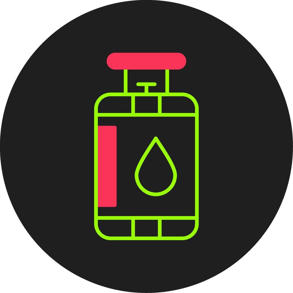 Gas Cylinder Glyph Circle Icon vector