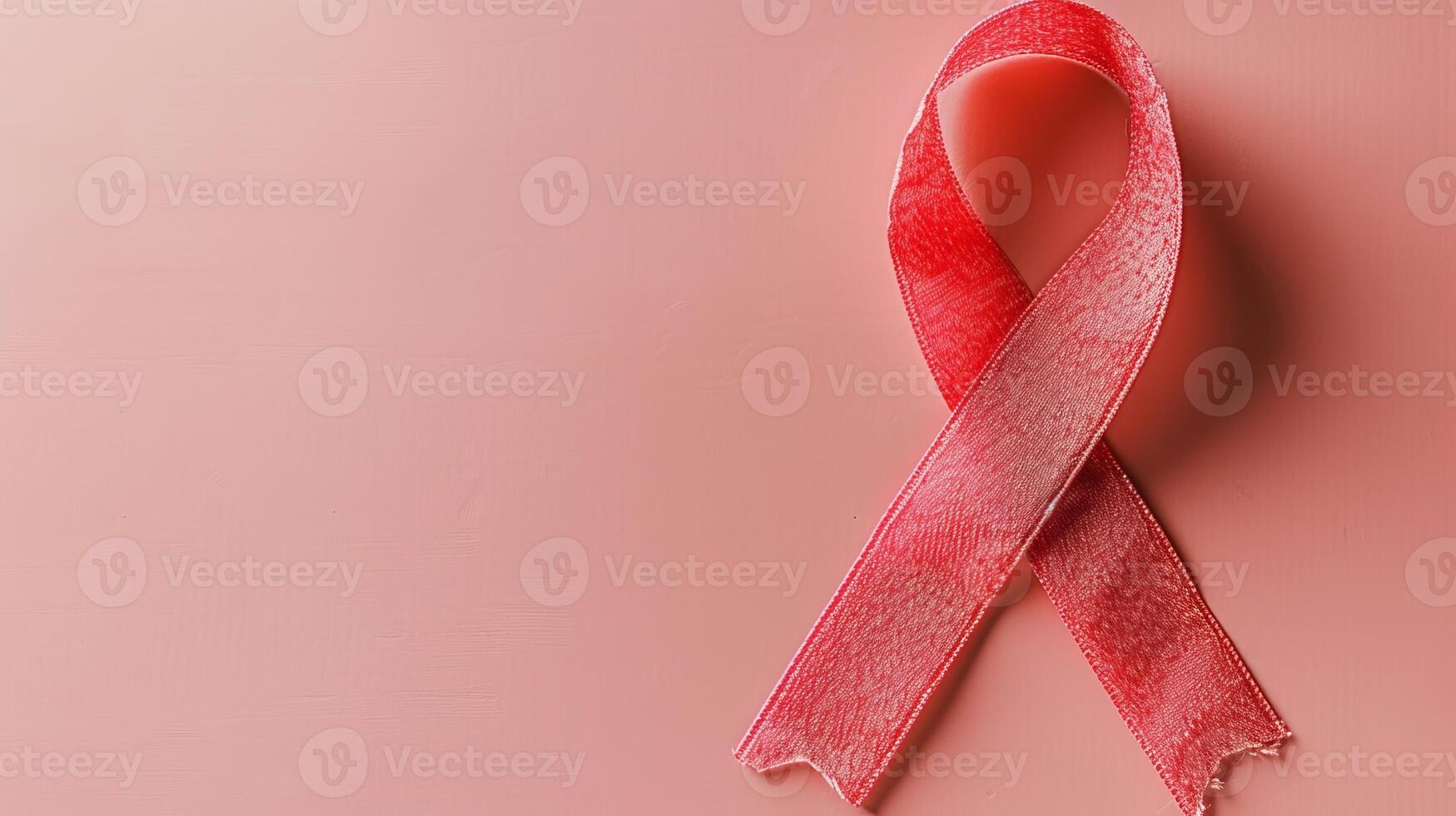 AI generated Breast cancer awareness month symbol with pink ribbon, isolated on pink background photo