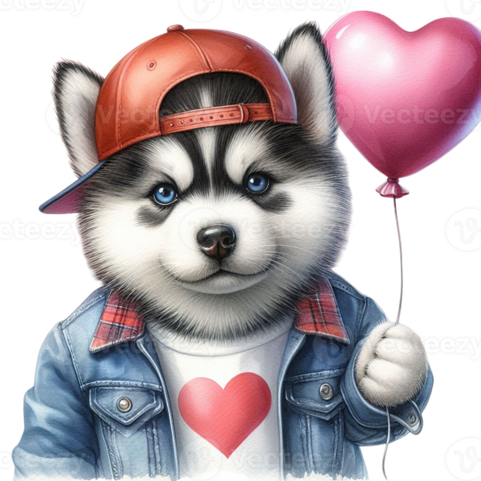 AI generated Siberian Husky Dog png