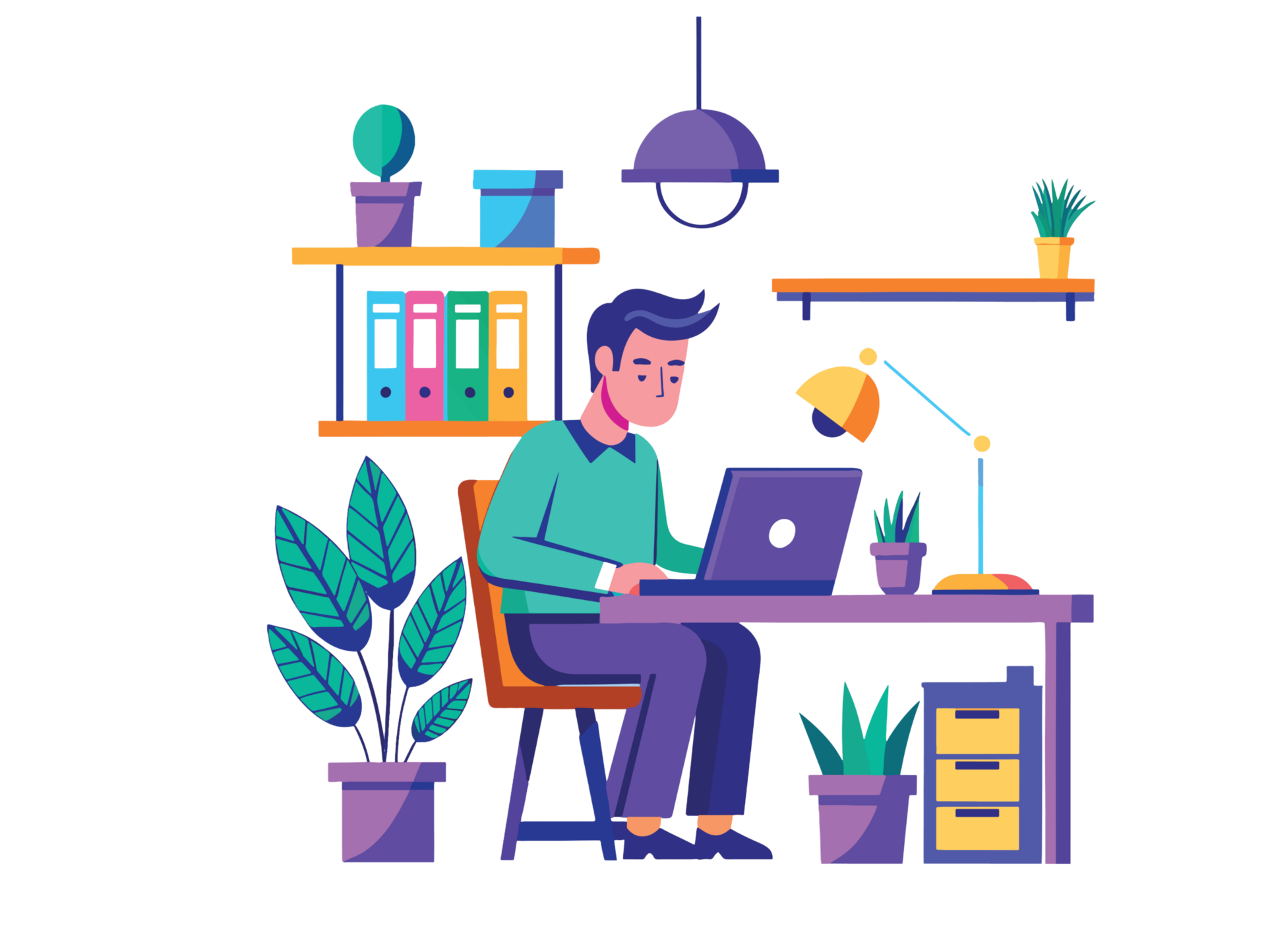 AI generated Working from home in smart working 37824784 PNG