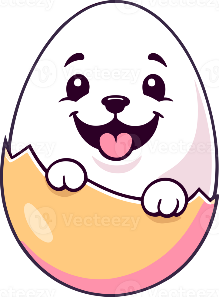 AI generated Easter theme cute egg dog isolated in transparent background png