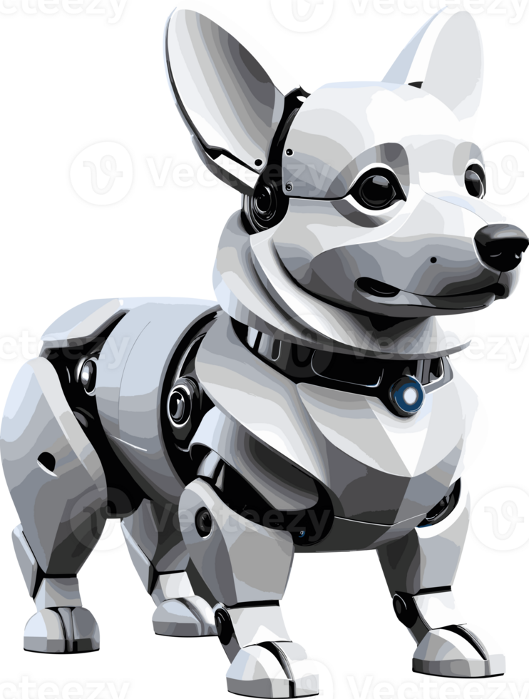 AI generated Robotic Corgi dog isolated illustration in transparent background png