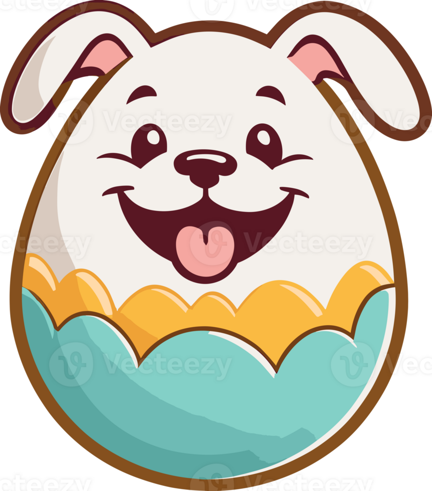 AI generated Happy easter cute dog egg isolated in transparent background png