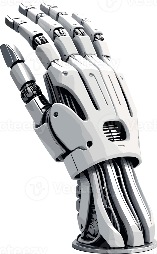 AI generated Robotic hand isolated illustration in transparent background png
