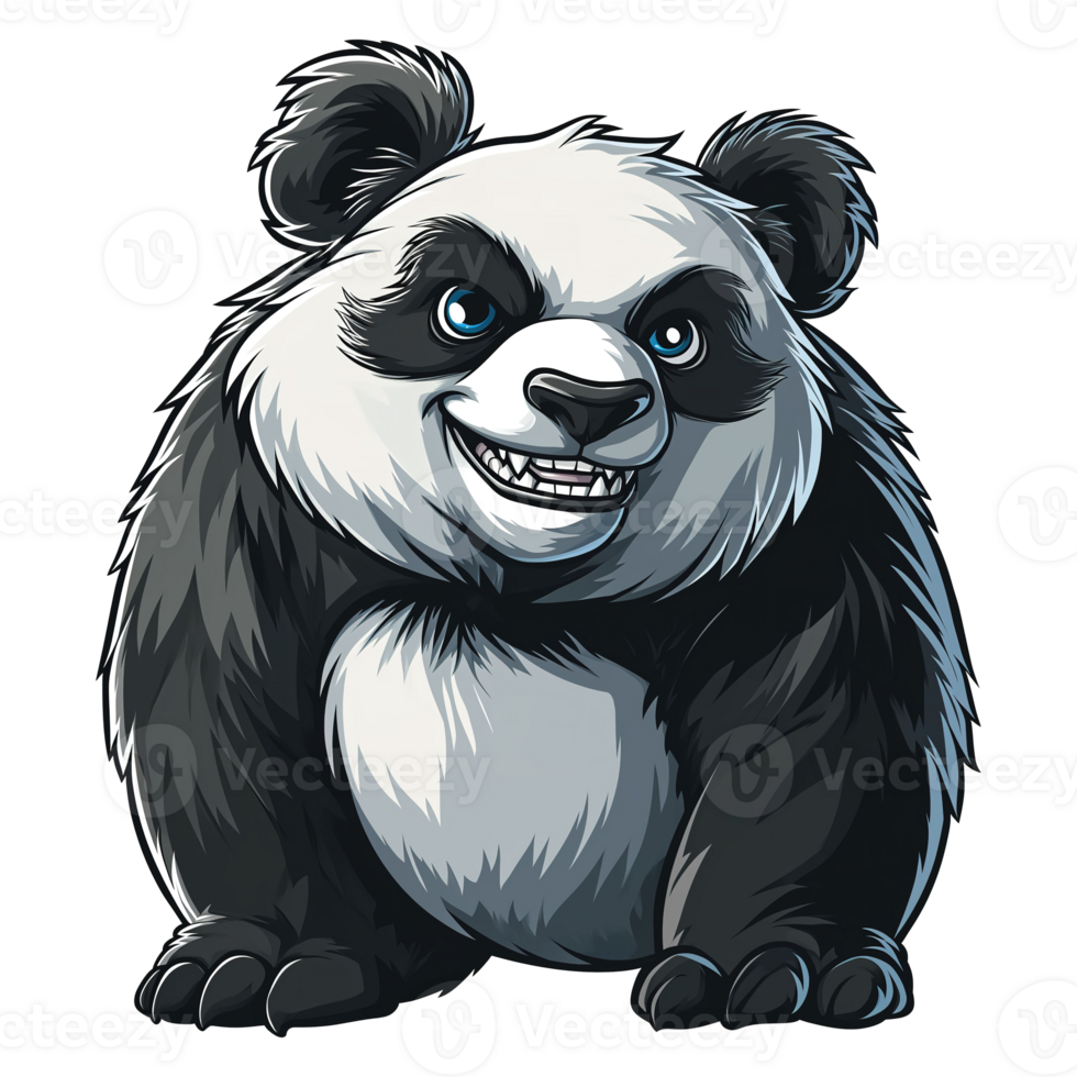 AI generated Detailed illustration of the panda monster mascot, fierce, angry, full body transparent background png