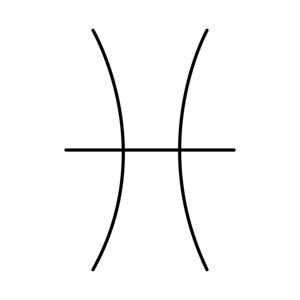 The zodiac sign is Pisces. Editable vector icon in a minimalistic style.