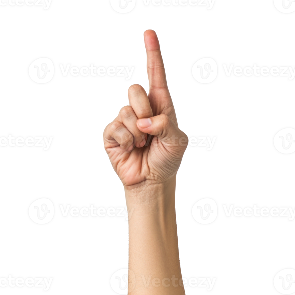 AI generated a hand pointing up on a transparent background png