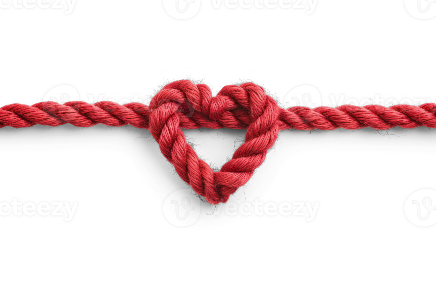 AI generated a red rope with a heart shape tied to it png