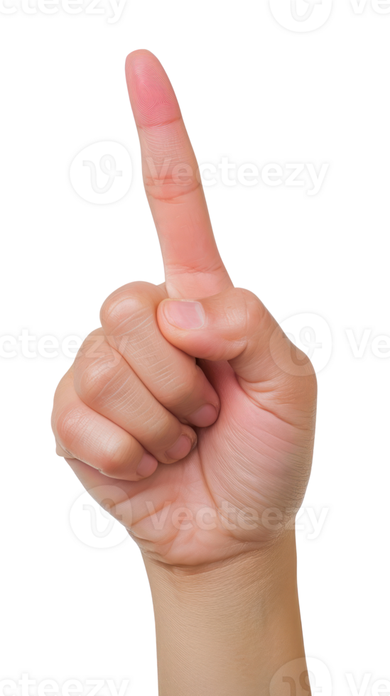 AI generated a hand pointing up on a transparent background png