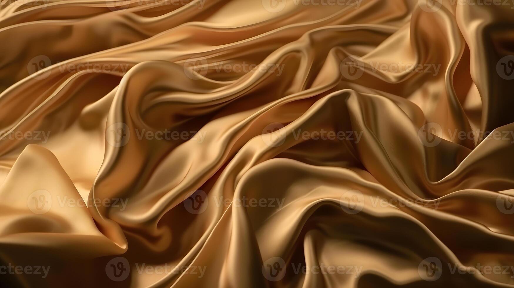 AI generated Golden-colored silk surface with folds. Abstract background, neural network generated image photo