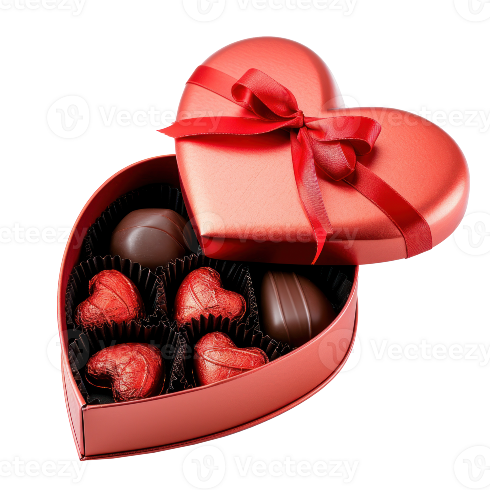 AI generated valentine's day gift box with chocolates png