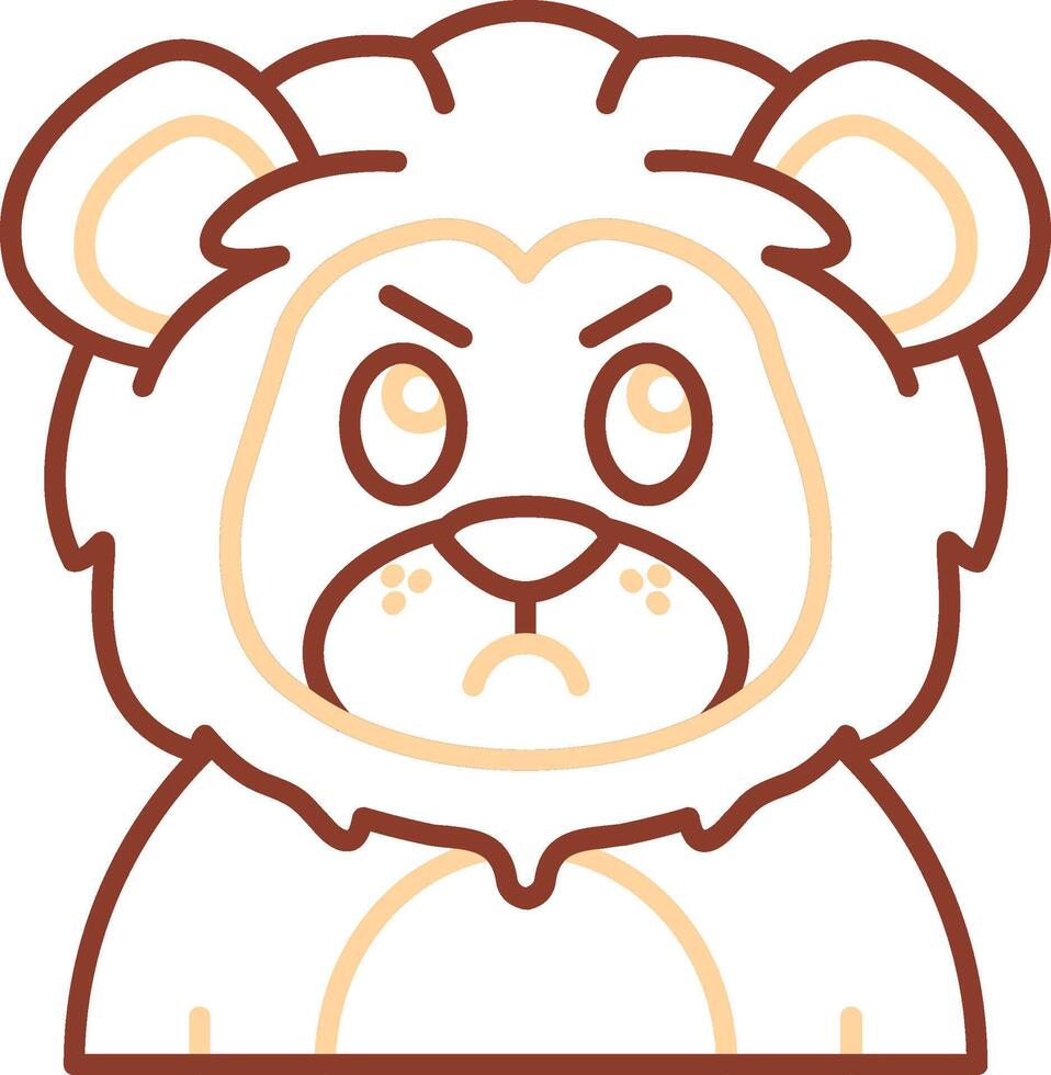 Angry Line Two Color Icon vector