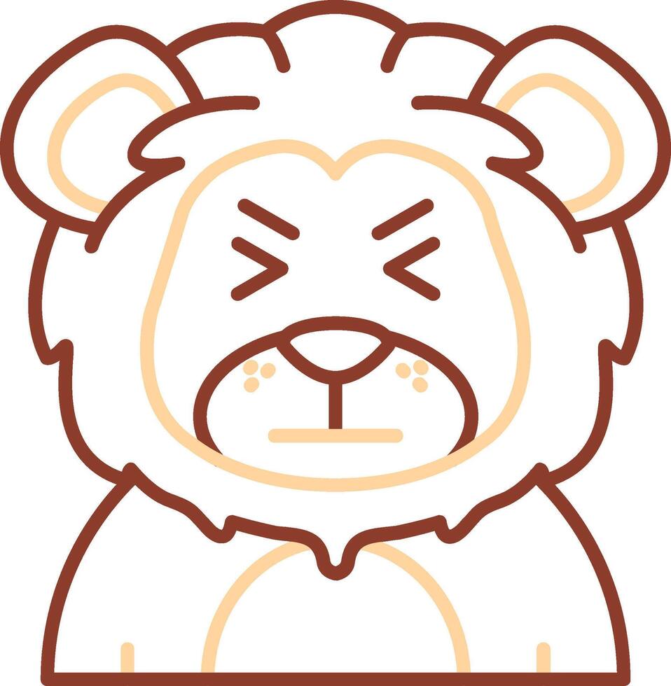 Angry Line Two Color Icon vector