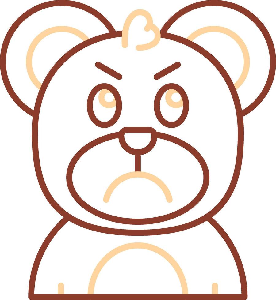 Angry Line Two Color Icon vector