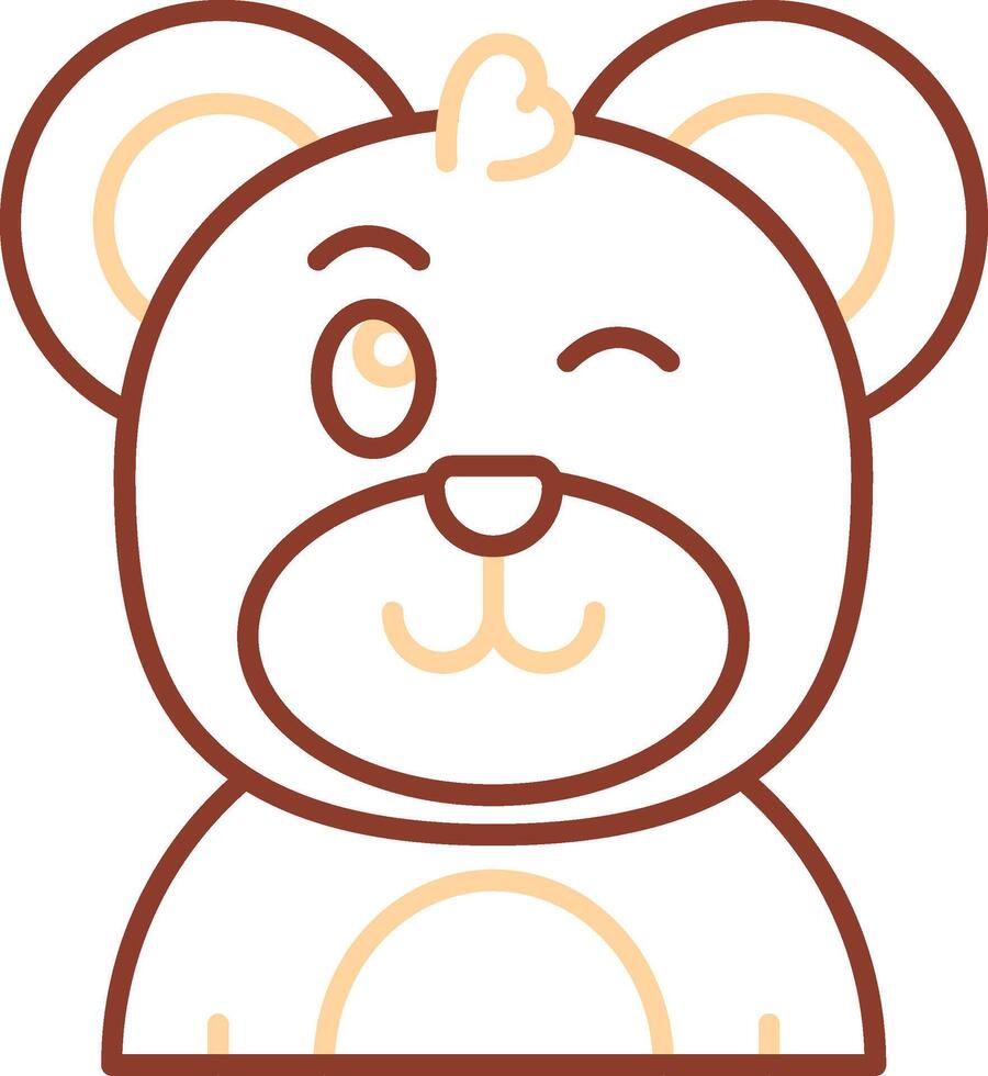 Wink Line Two Color Icon vector