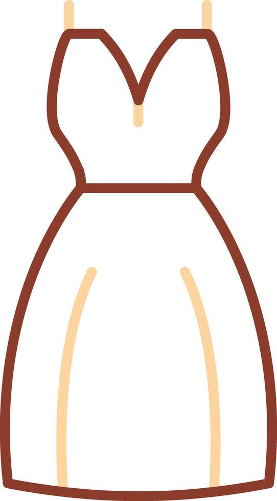 Evening dress Line Two Color Icon vector