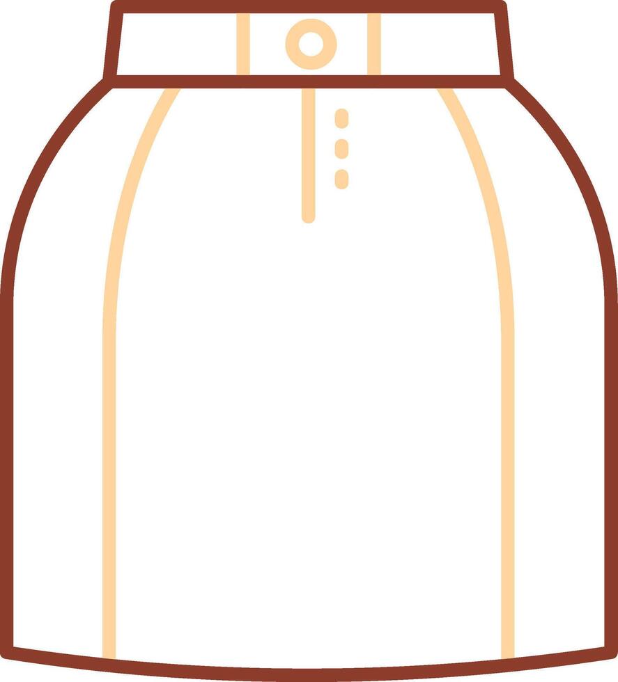 Mini skirt Line Two Color Icon vector