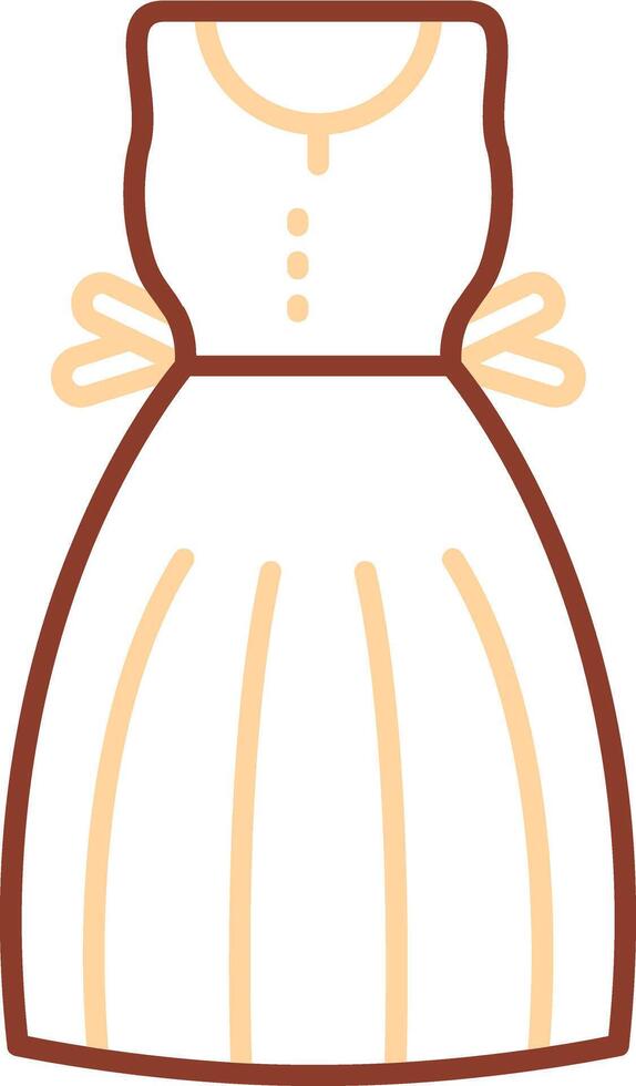 icono de línea de vestido de dos colores vector