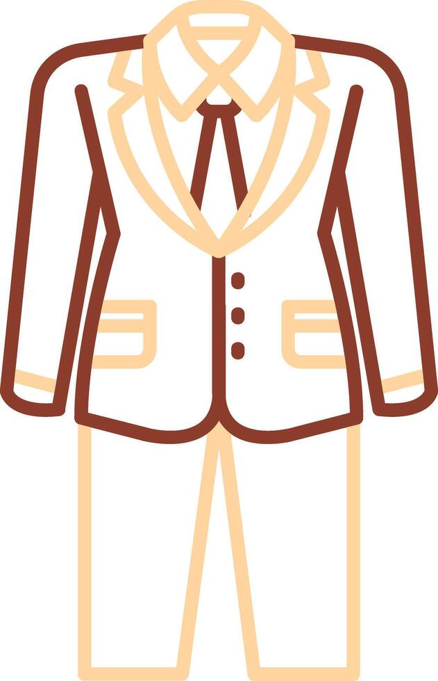 línea de traje icono de dos colores vector