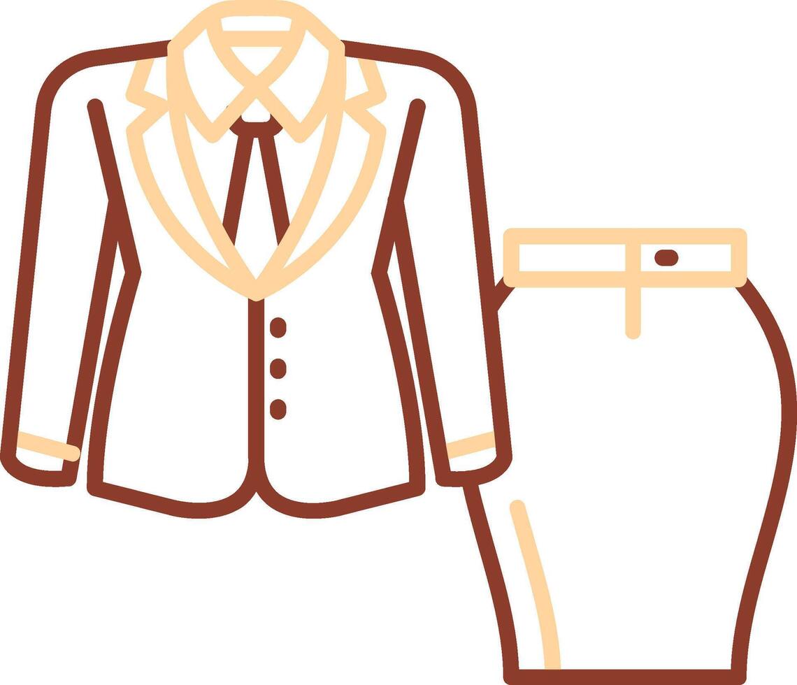 Women suit Line Two Color Icon vector