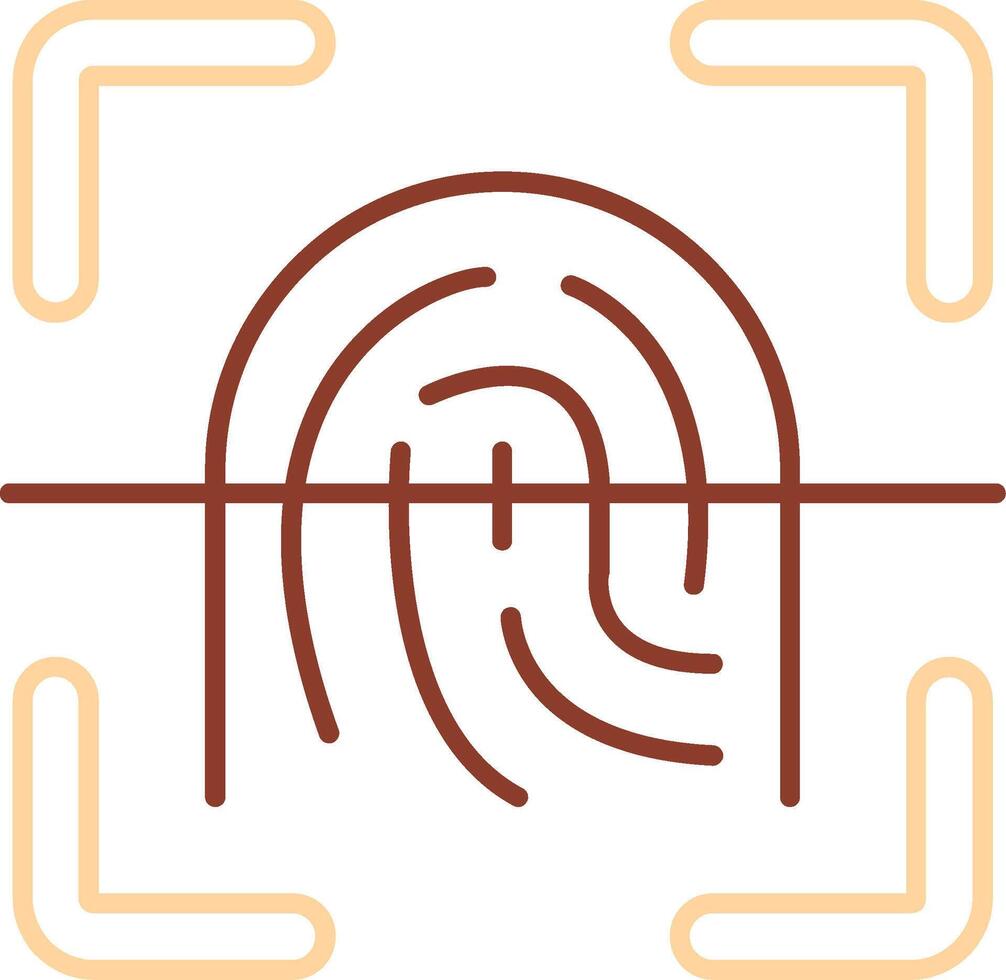 Finger print Line Two Color Icon vector