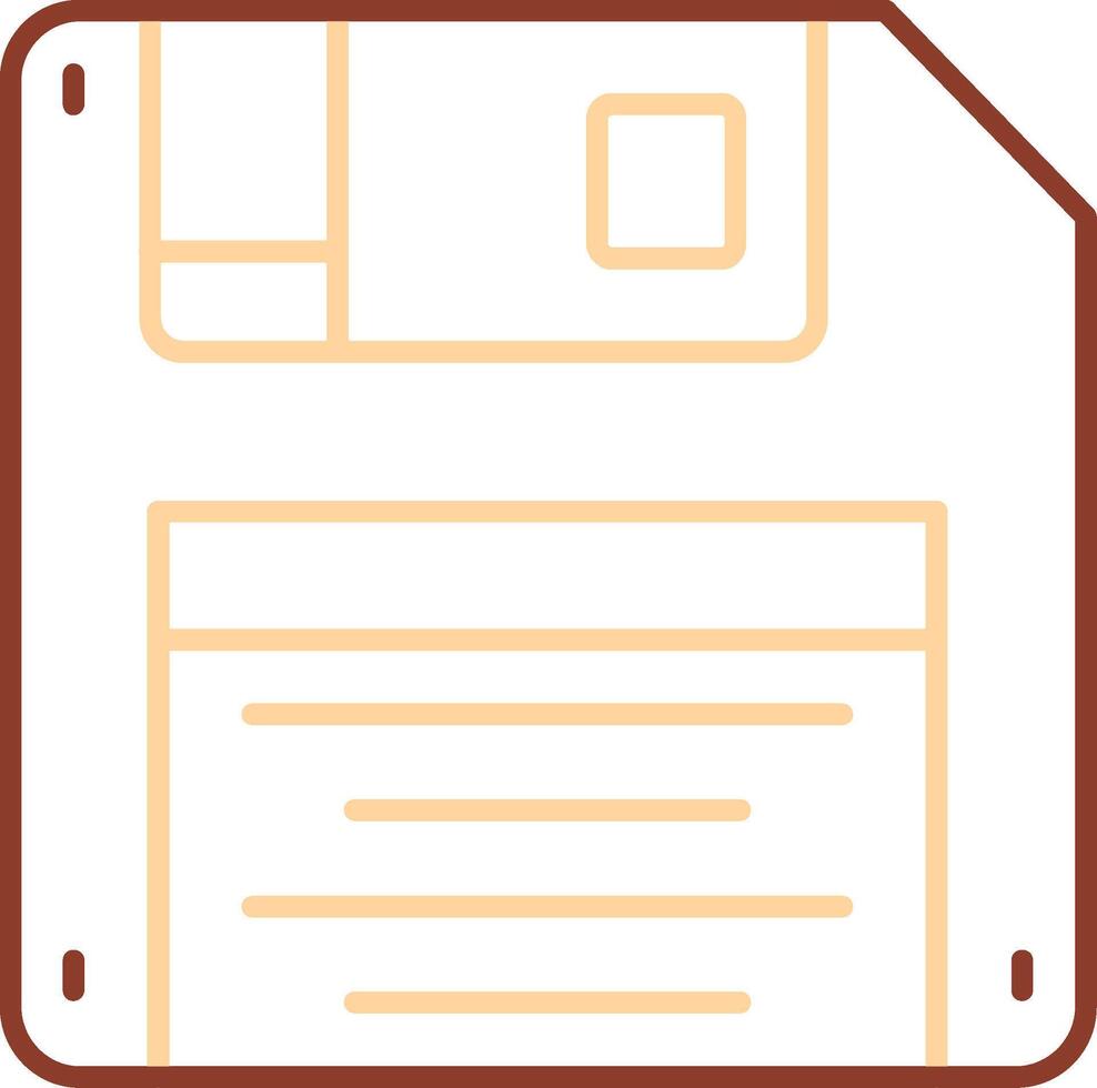 Floppy disk Line Two Color Icon vector