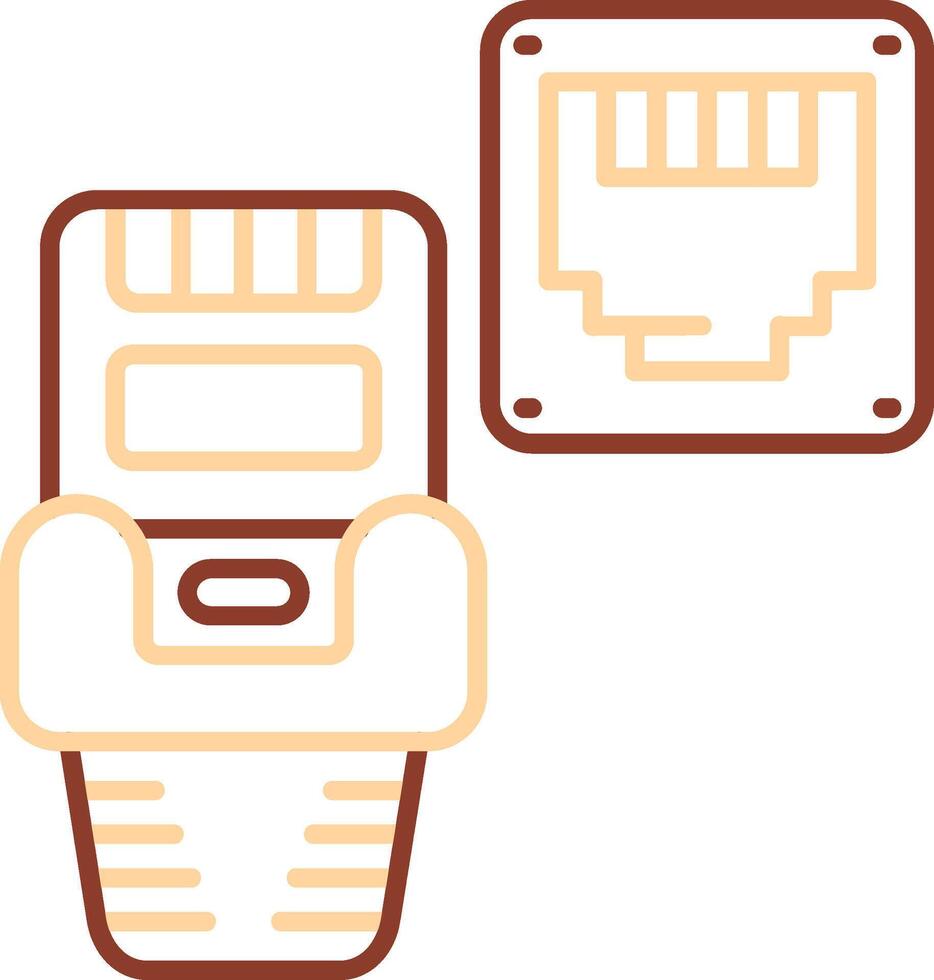 Ethernet Line Two Color Icon vector