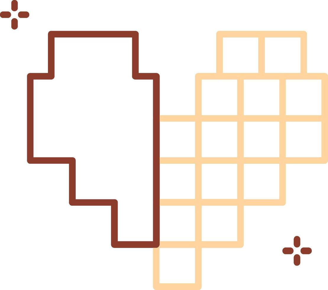 Pixel Line Two Color Icon vector