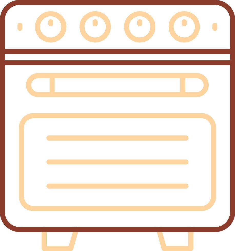 Oven Line Two Color Icon vector