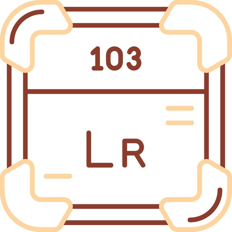 Lawrencium Line Two Color Icon vector