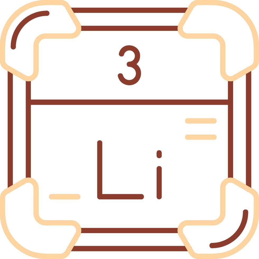 Lithium Line Two Color Icon vector