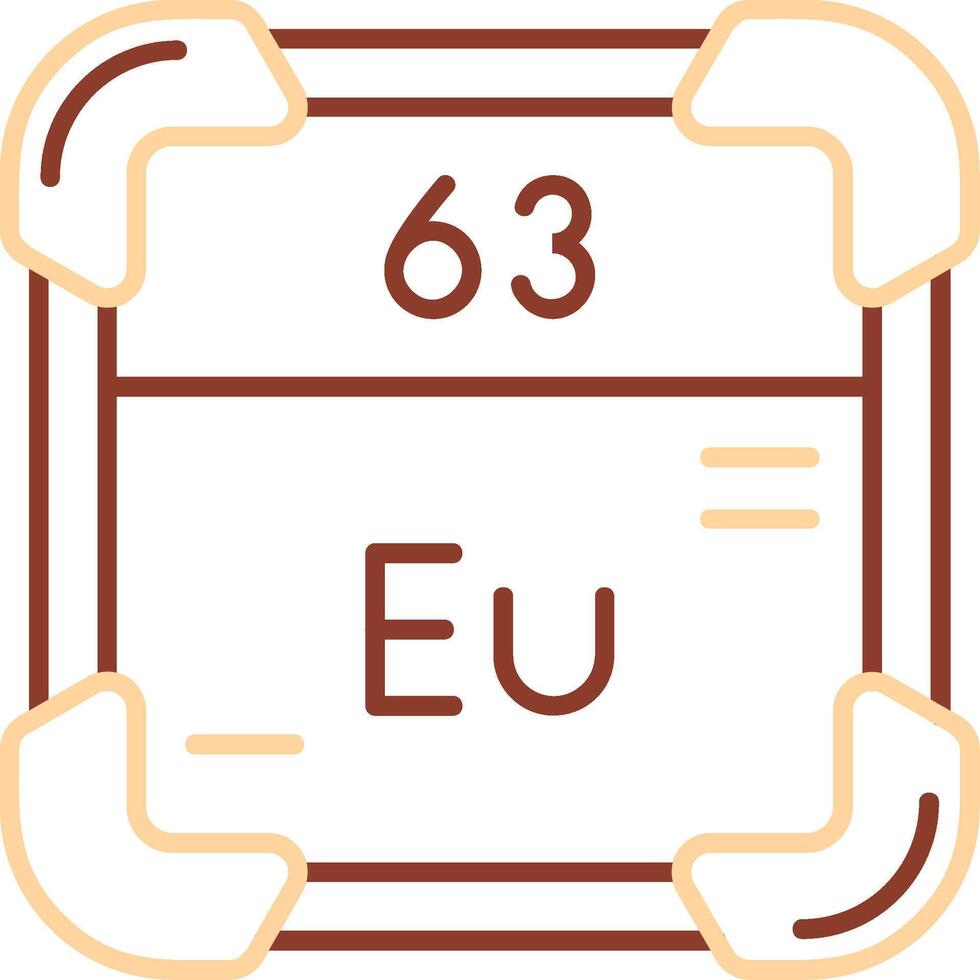 Europium Line Two Color Icon vector