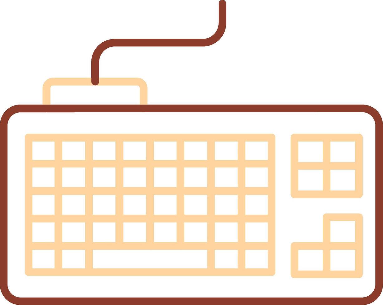 Keyboard Line Two Color Icon vector
