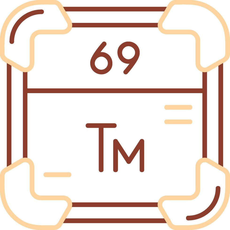 Thulium Line Two Color Icon vector