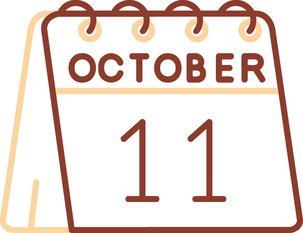 11th of October Line Two Color Icon vector