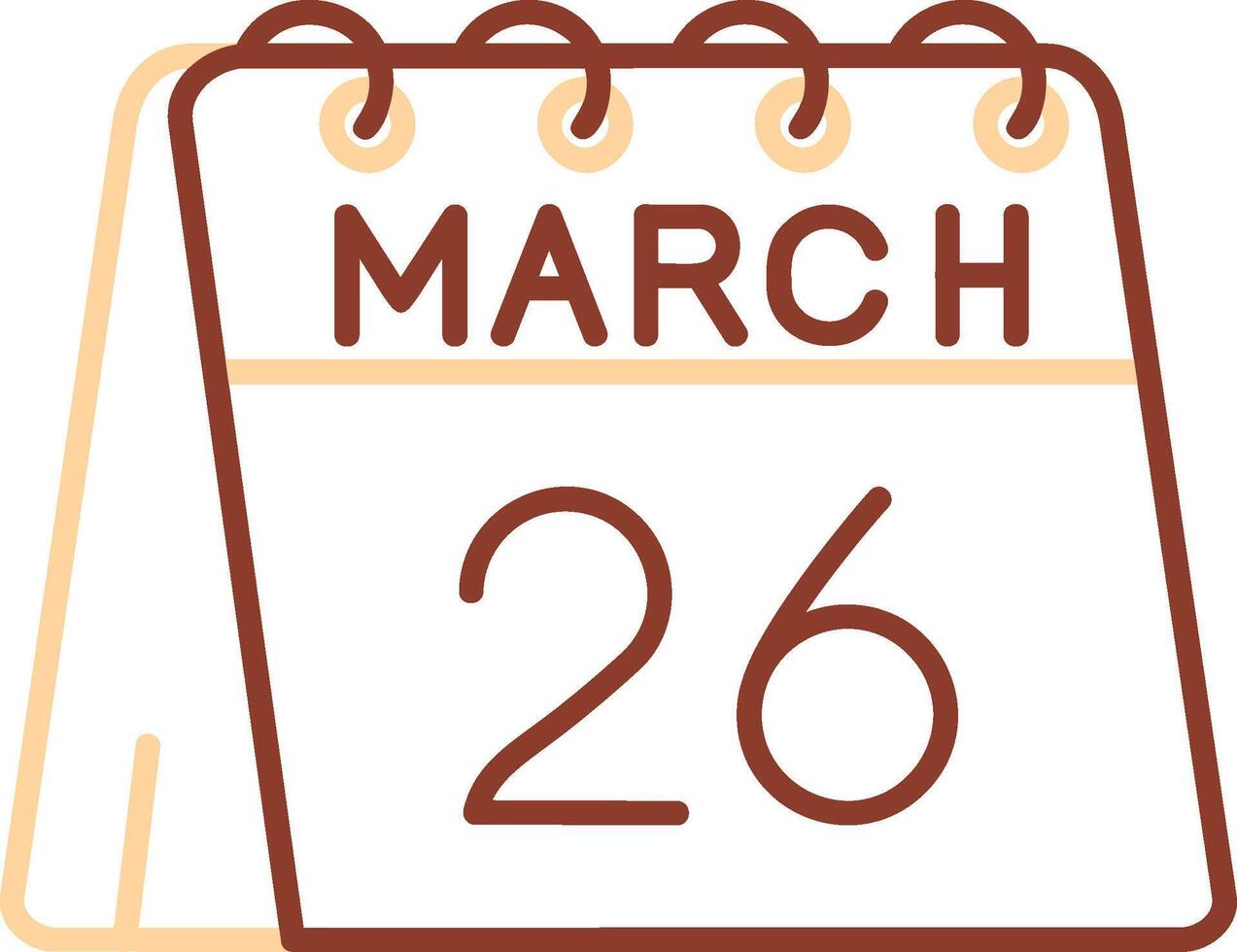 26th of March Line Two Color Icon vector