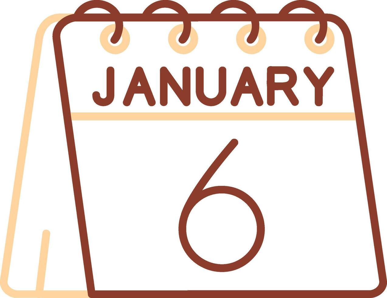 6th of January Line Two Color Icon vector