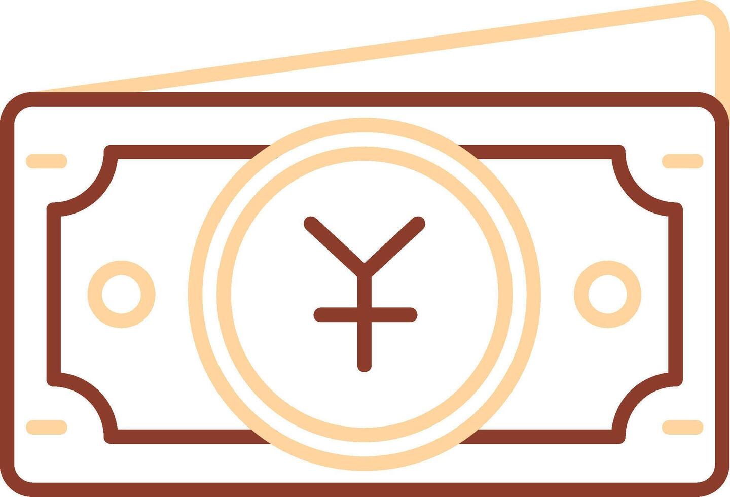 Yuan Line Two Color Icon vector