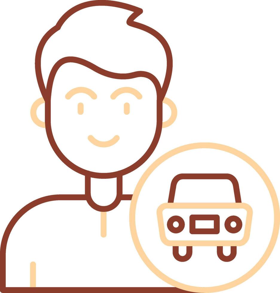 Car Line Two Color Icon vector