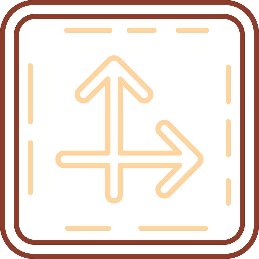 Intersect Line Two Color Icon vector