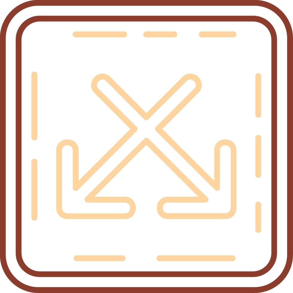 Intersect Line Two Color Icon vector