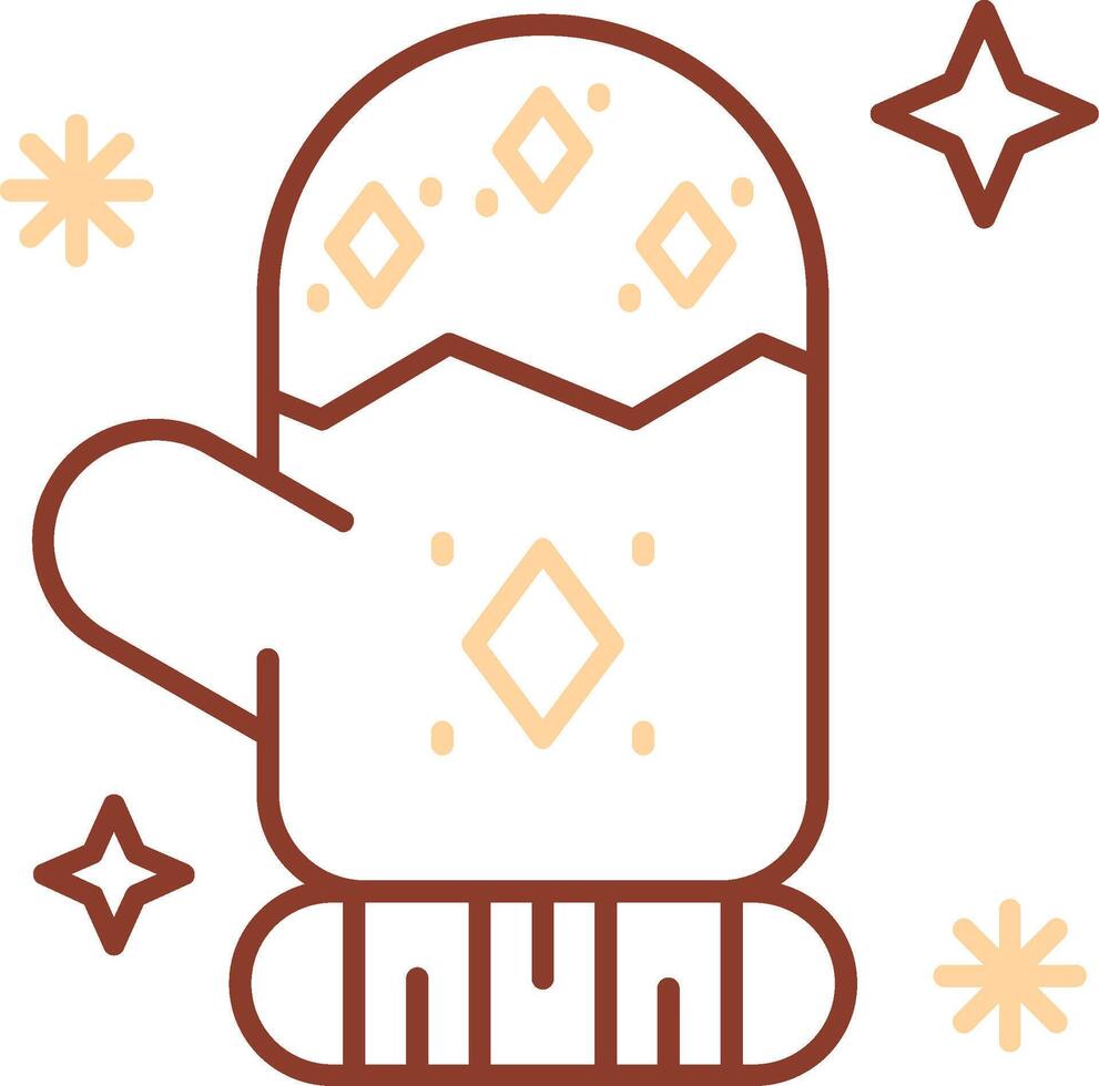 Mitten Line Two Color Icon vector