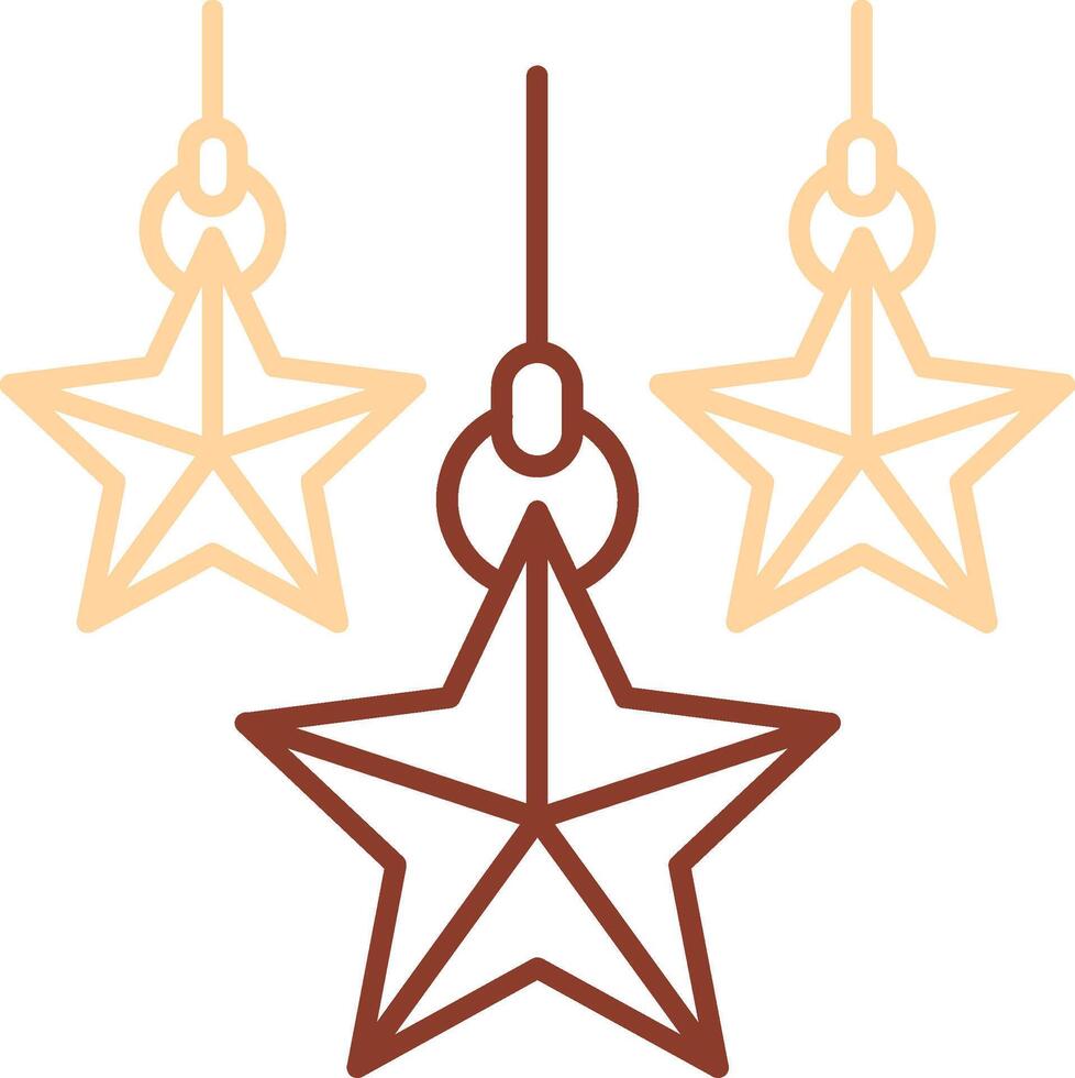 Christmas star Line Two Color Icon vector