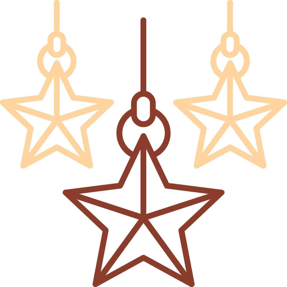 Christmas star Line Two Color Icon vector