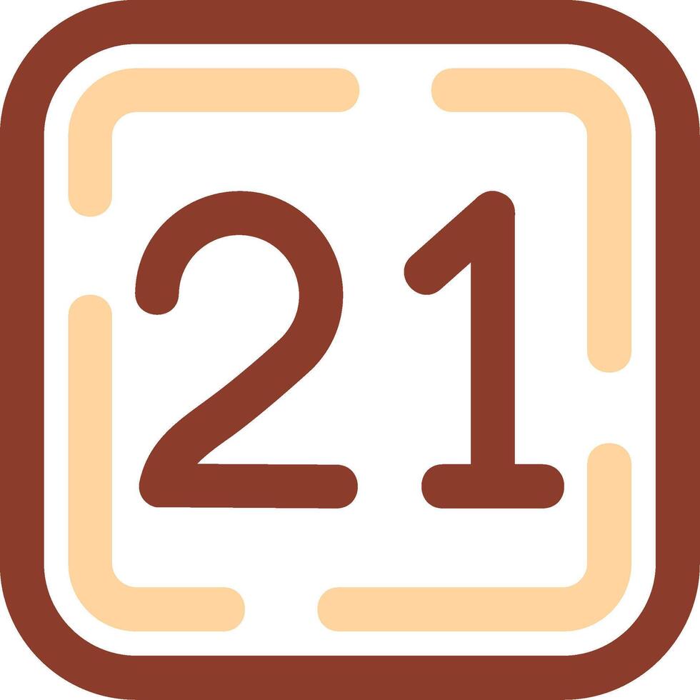 Twenty One Line Two Color Icon vector