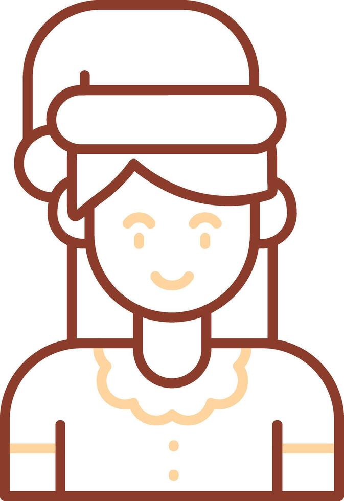 Girl Line Two Color Icon vector