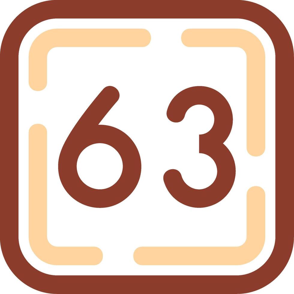 Sixty Three Line Two Color Icon vector