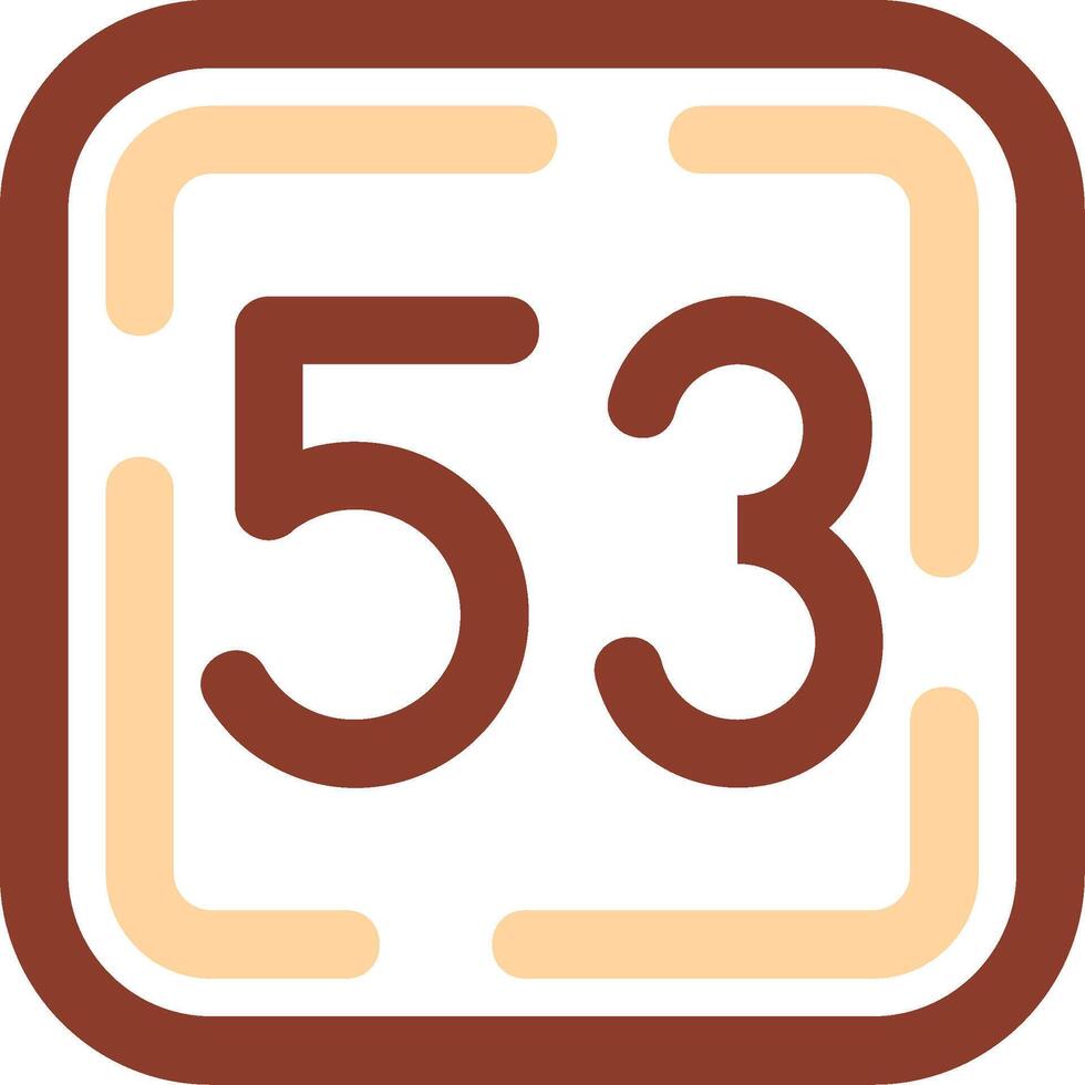 Fifty Three Line Two Color Icon vector