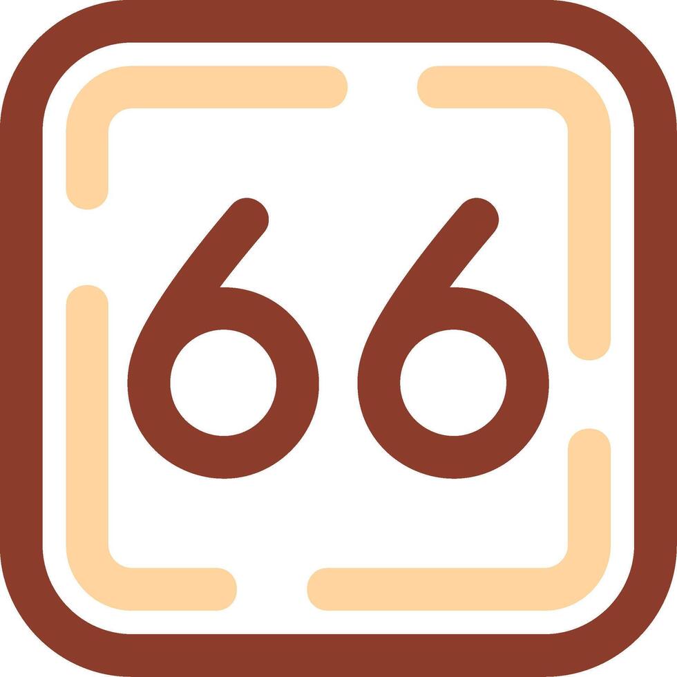 Sixty Six Line Two Color Icon vector