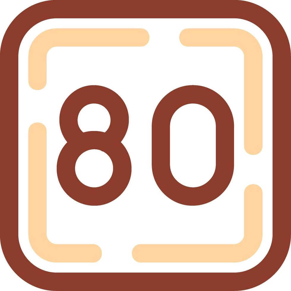 Eighty Line Two Color Icon vector